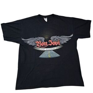 Vintage Y2k Anvil Bon Jovi Lost Highway Tour 2008 Shirt